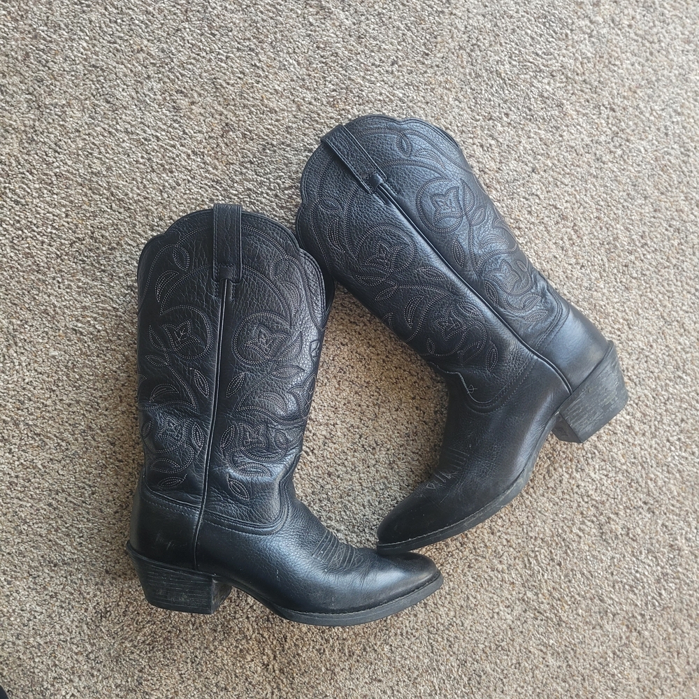 Ariat Black Embossed Heeled Boots